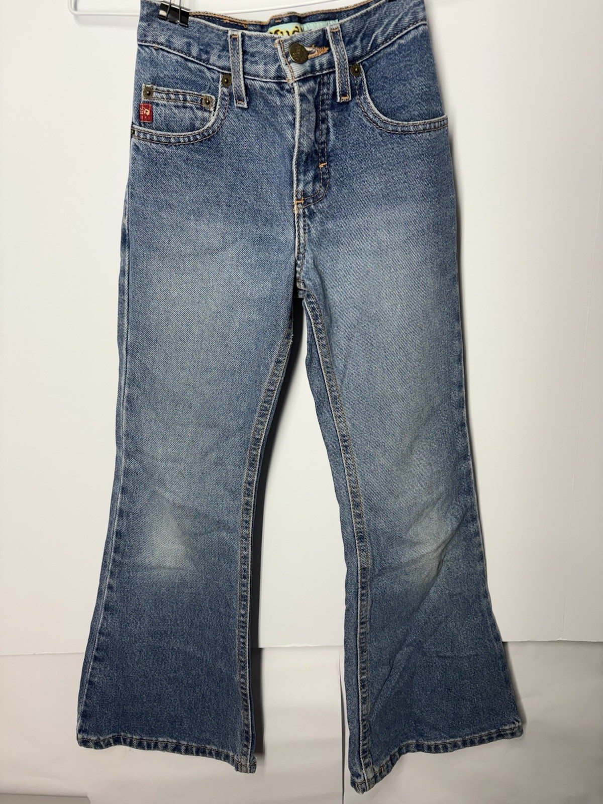 Vintage Y2K Mudd Jeans Girls Size 7 Light Wash 100% Cotton Low Rise Denim 90s