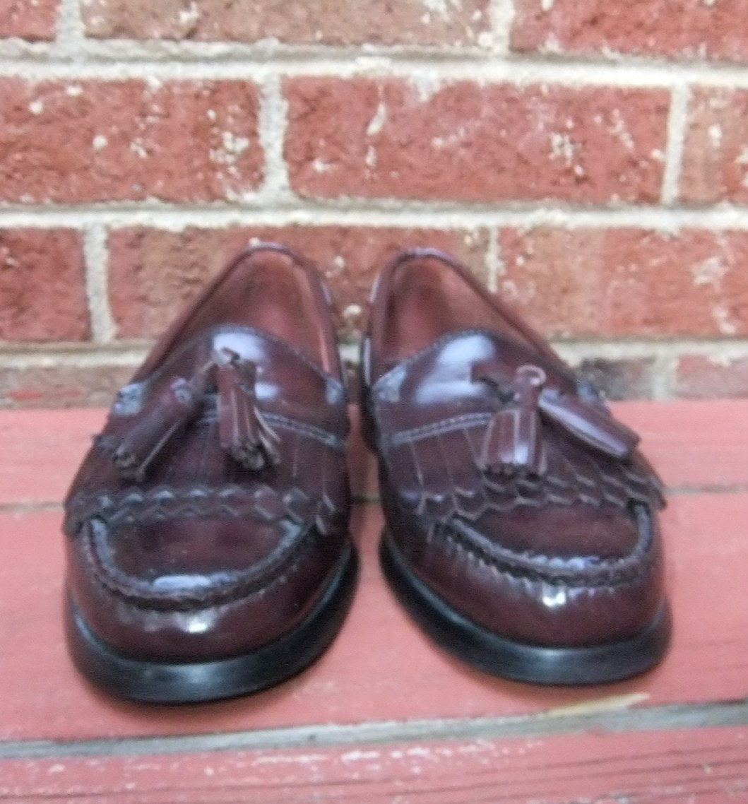 Bass Weejuns Mens Tassel Kiltie Loafers Burgundy Old Money USA 6D