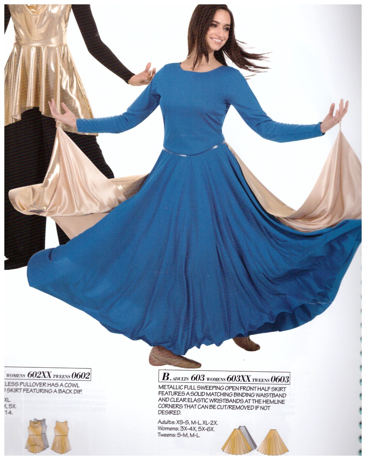 Half Circle Skirt or Cape Body Wrappers 603XX silver Gold Floorlength adjustable