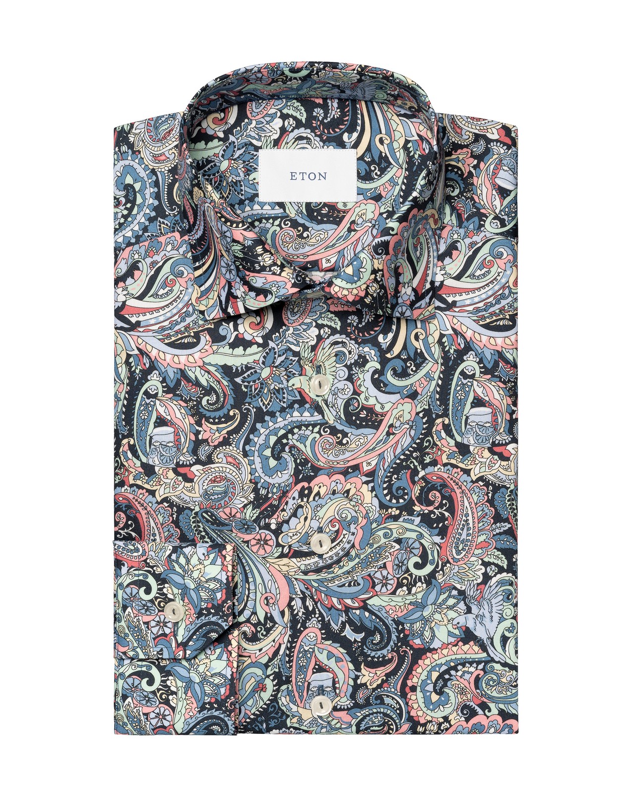 NWT ETON DRESS SHIRT cotton paisley luxury Sweden 46 18 contemporary