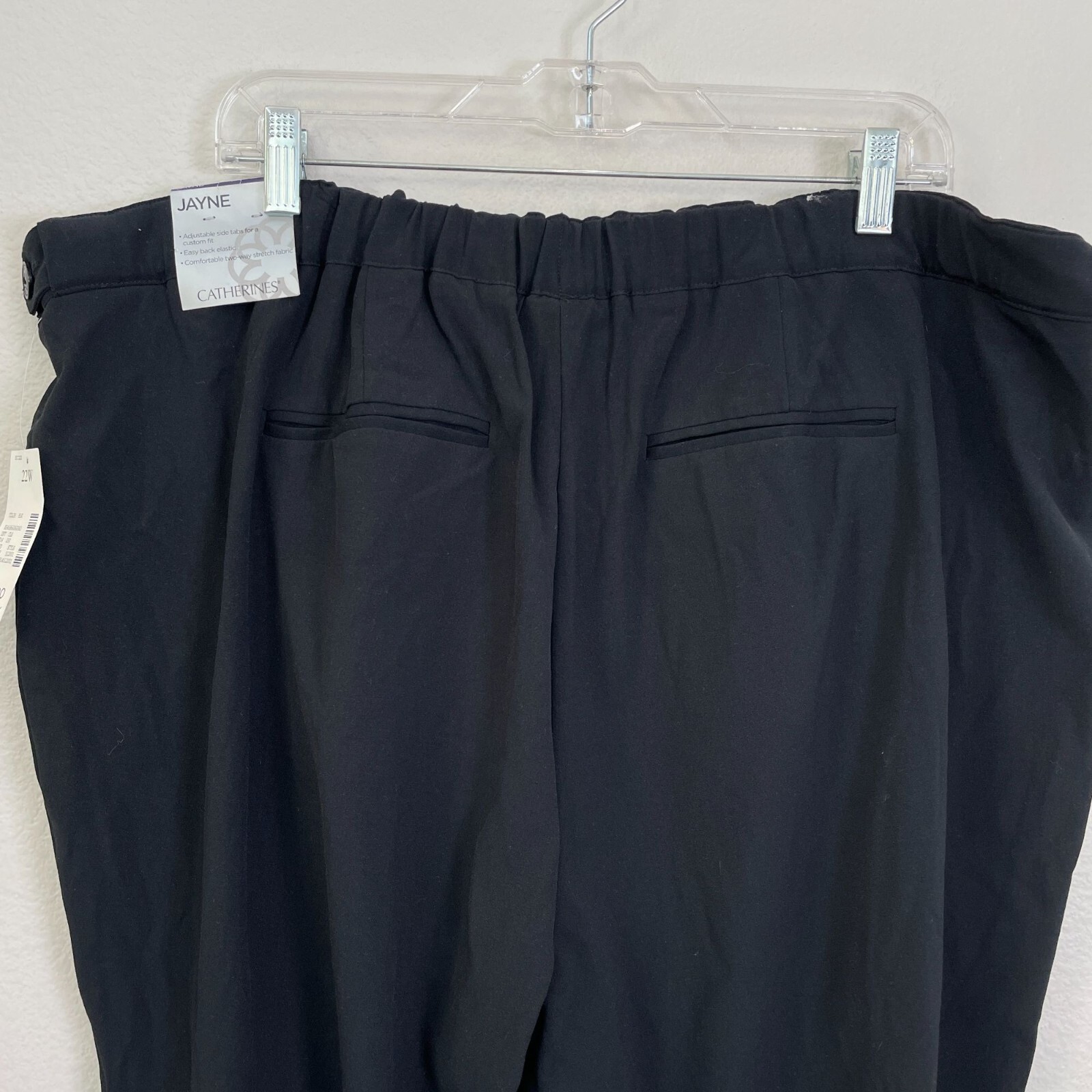 NEW Catherines Womens Plus 22W Jayne Pants Adjustable Side Tabs Black Trousers