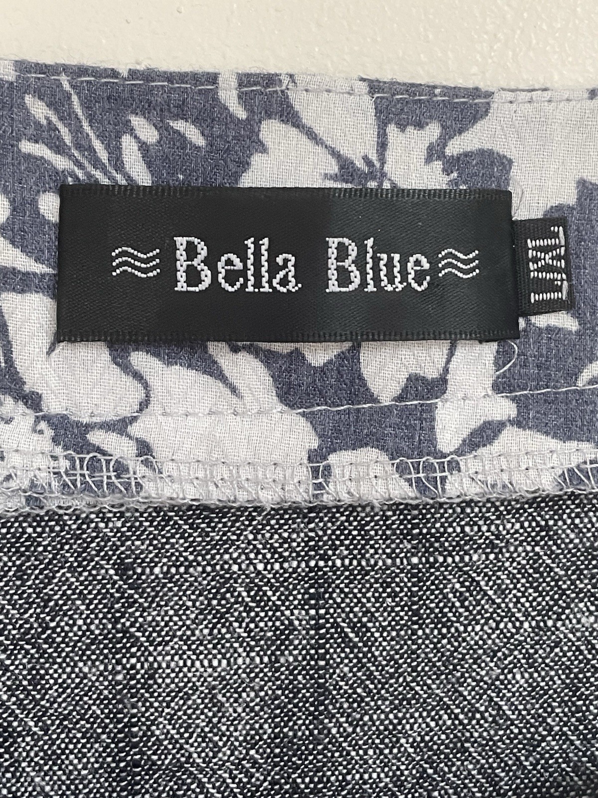 Bella Blue Shift Dress Blue Linen Look Size L/XL Unworn No Tags