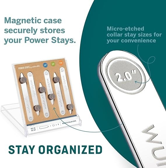 Würkin Stiffs Power Stays Magnetic Collar Stays|Power Stays with Storage Case