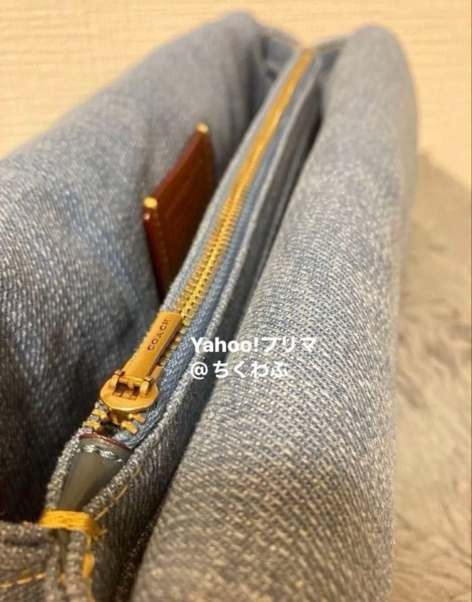 COACH Tabby 26 CR704 Denim Quilted Shoulder Bag Chain Strap Hardware Indigo