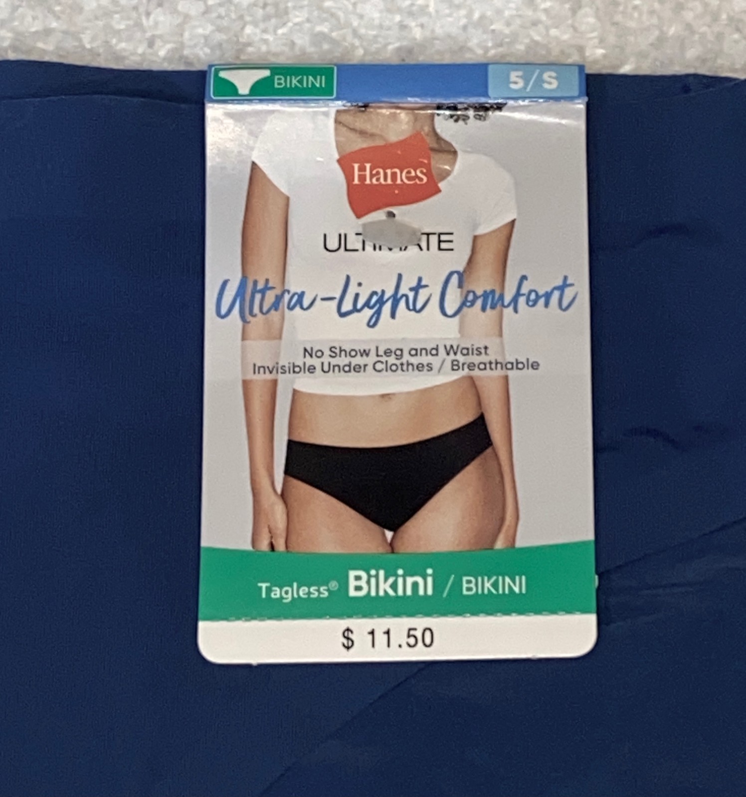 HANES Ultra Light Weight Comfort Navy Blue Bikini Panty Womens S 5 M 6 L 7 XL 8
