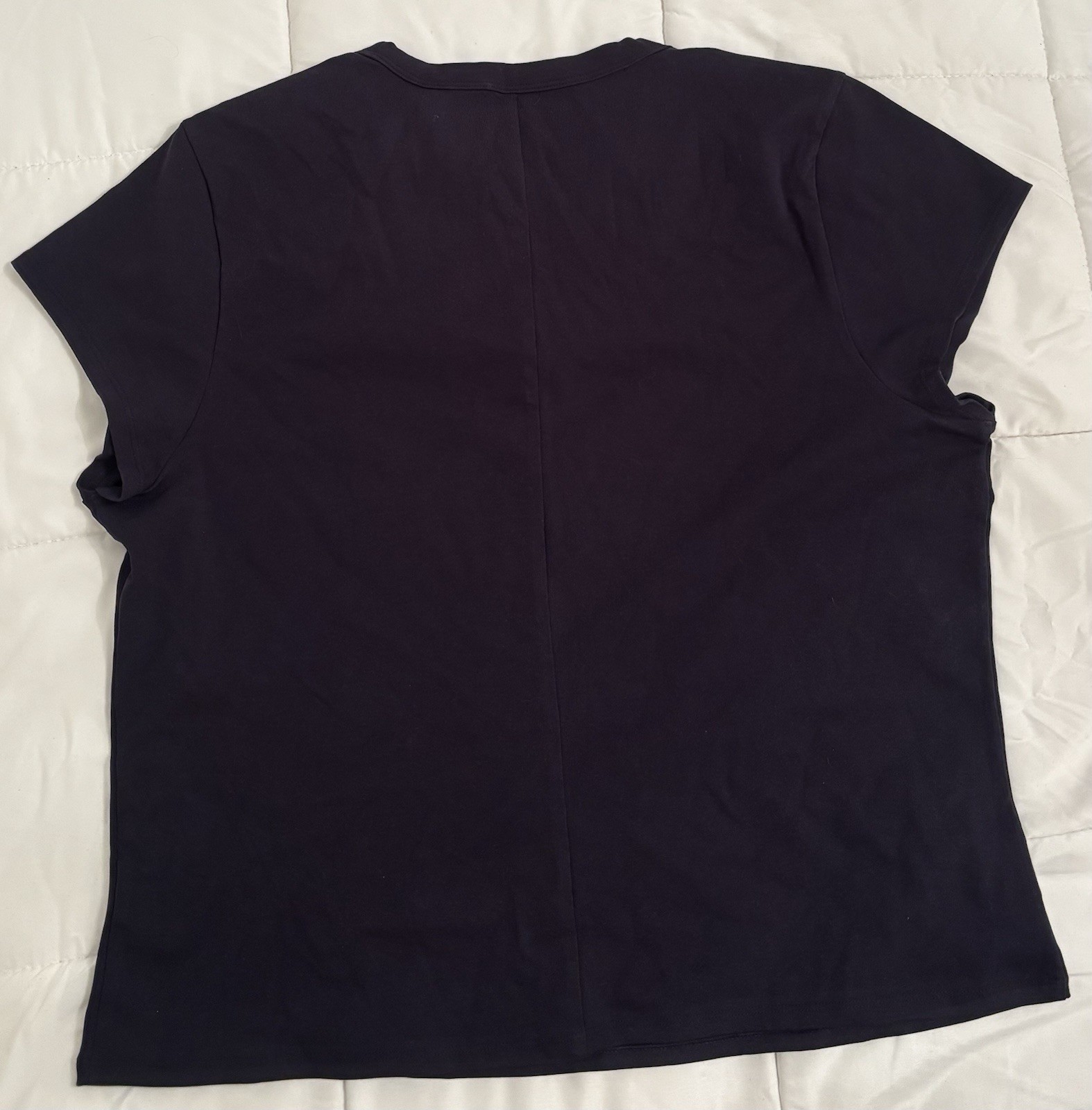 Free Assembly Women’s Navy Blue Solid Crew Neck Short Sleeve T-Shirt, XXL