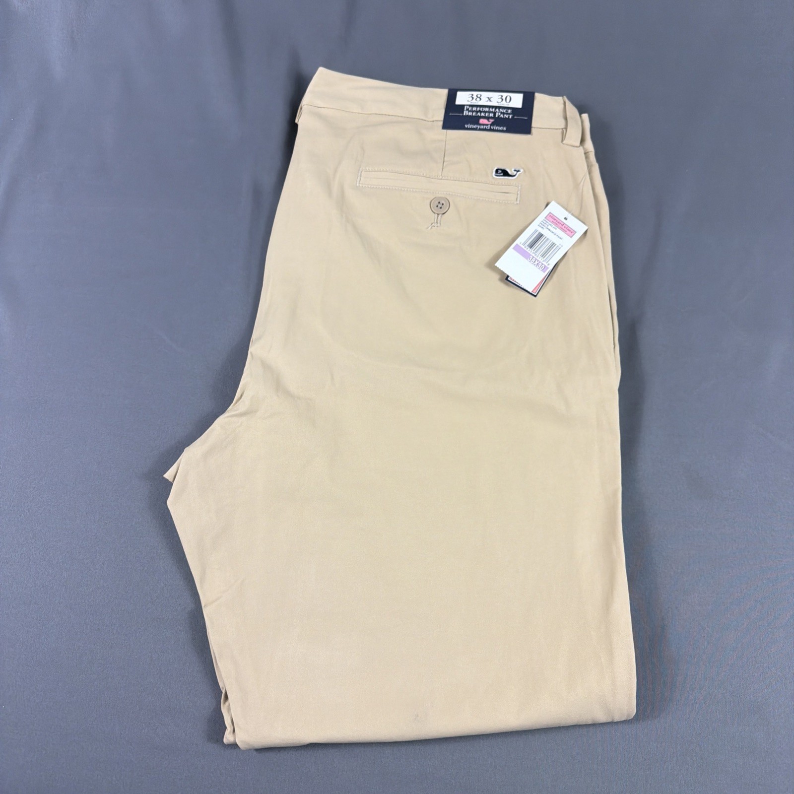 Vineyard Vines Golf Pants Performance Breaker 38 x 30 Sand Nylon Spandex NWT