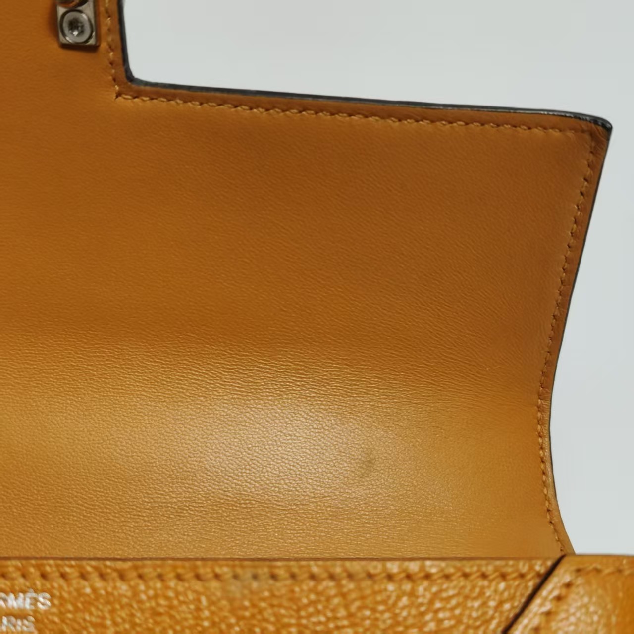 Hermes Verrou Mini 17 Chevre Mysore Soleil 9H Yellow Silver Hardware PHW Auth