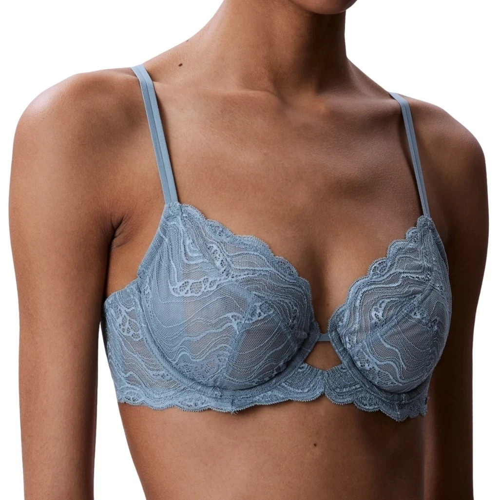 Calvin Klein Sensual Stretch Lace Unlined Full Coverage Bra Size 36B QF8120 Lead