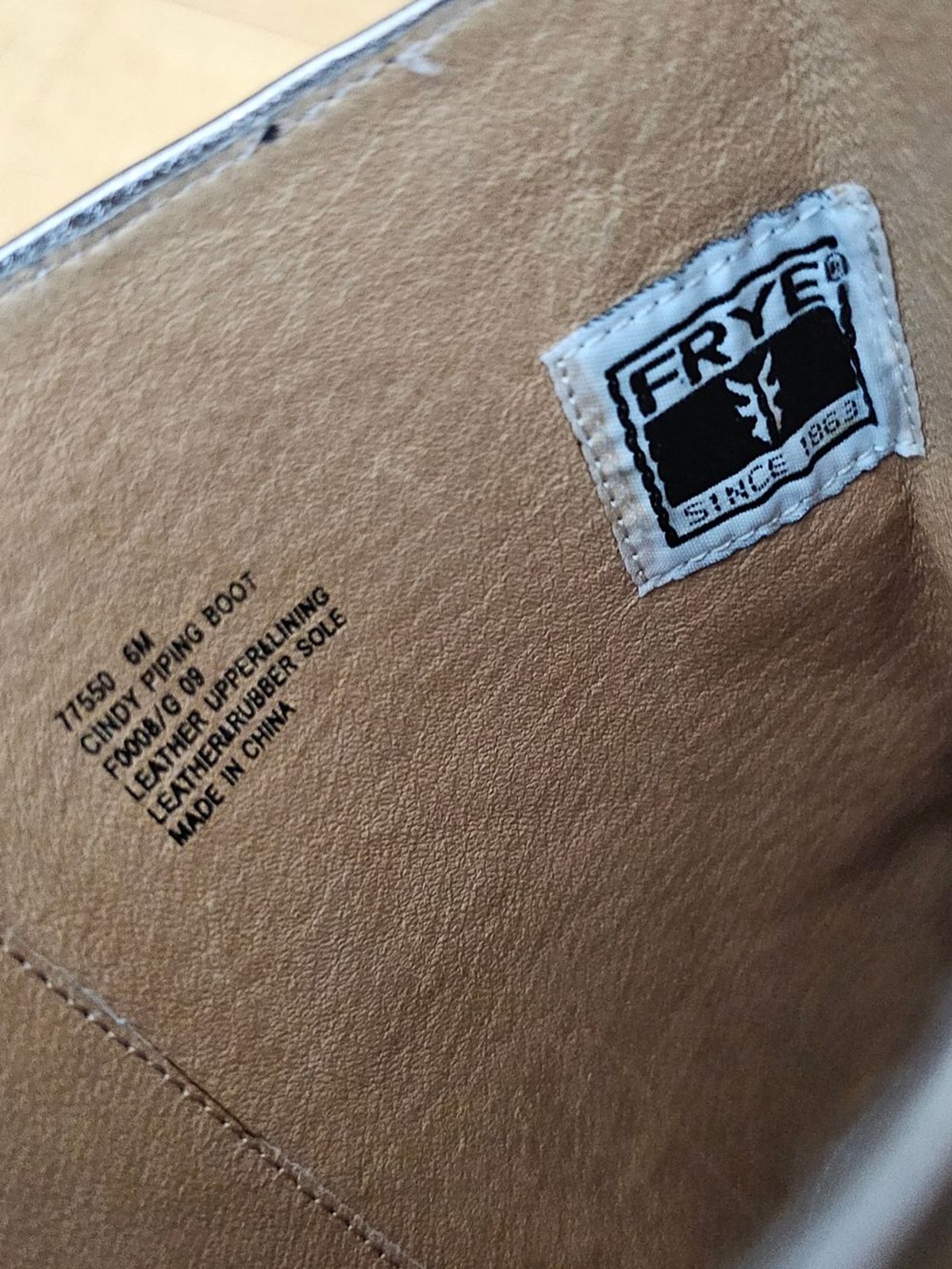 Frye Cindy Piping Boot Black Size 6M Leather Tall Equestrian