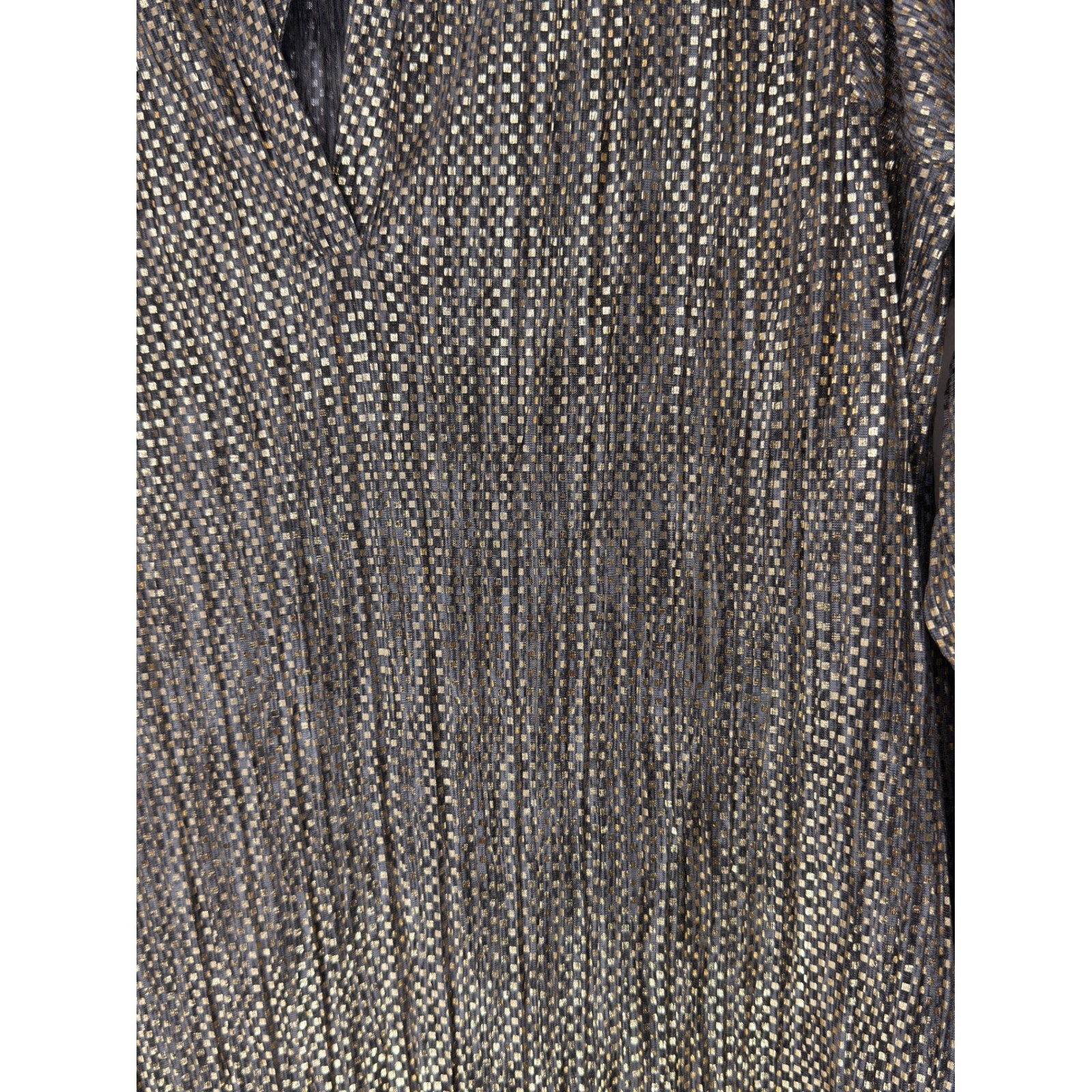 Anthropologie Sabina Musayev Eugene Shimmer Dress Gold Long Sleeve Mini Medium
