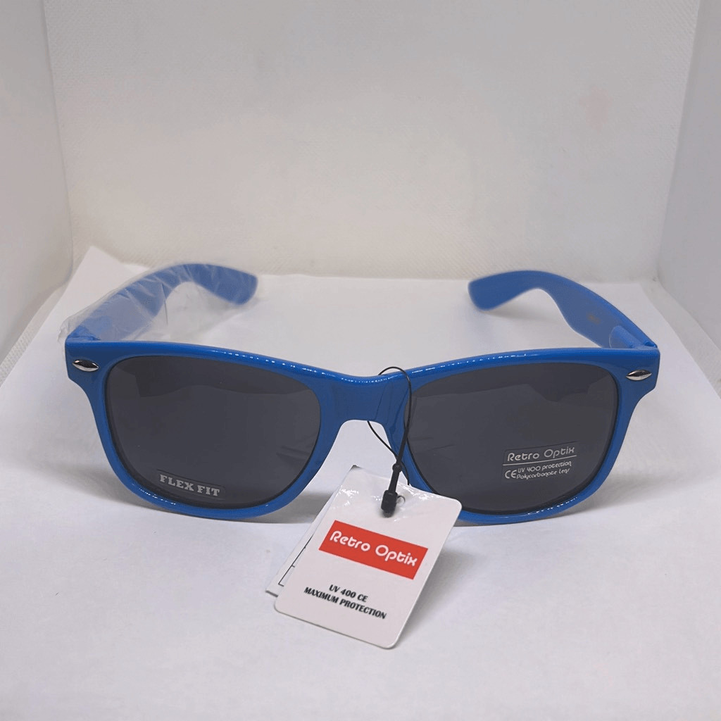 Neon Blue Retro Sunglasses