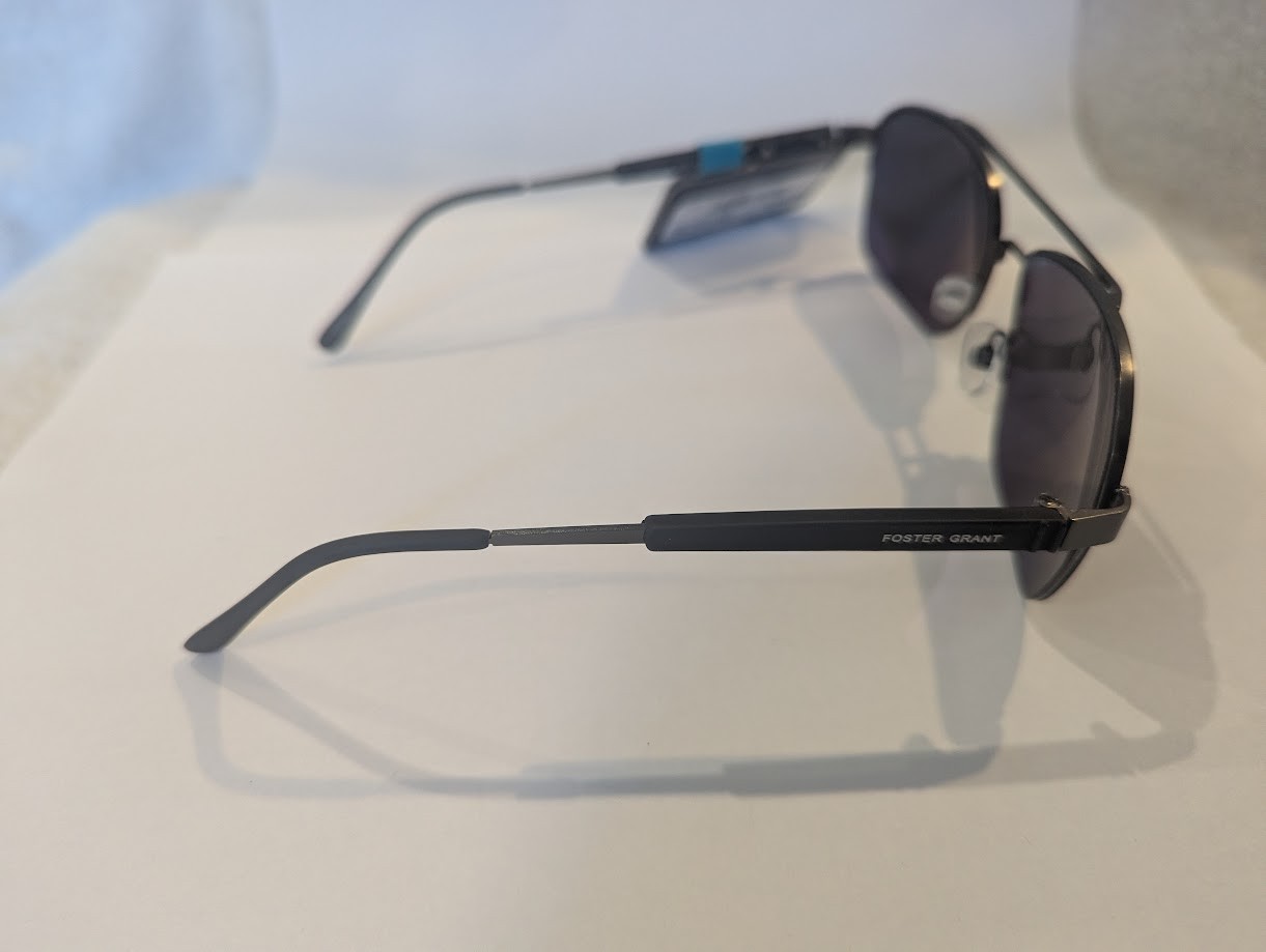 Foster Grant Gunmetal Gray & Black Sunglasses for Driving 100% UVA/UVB