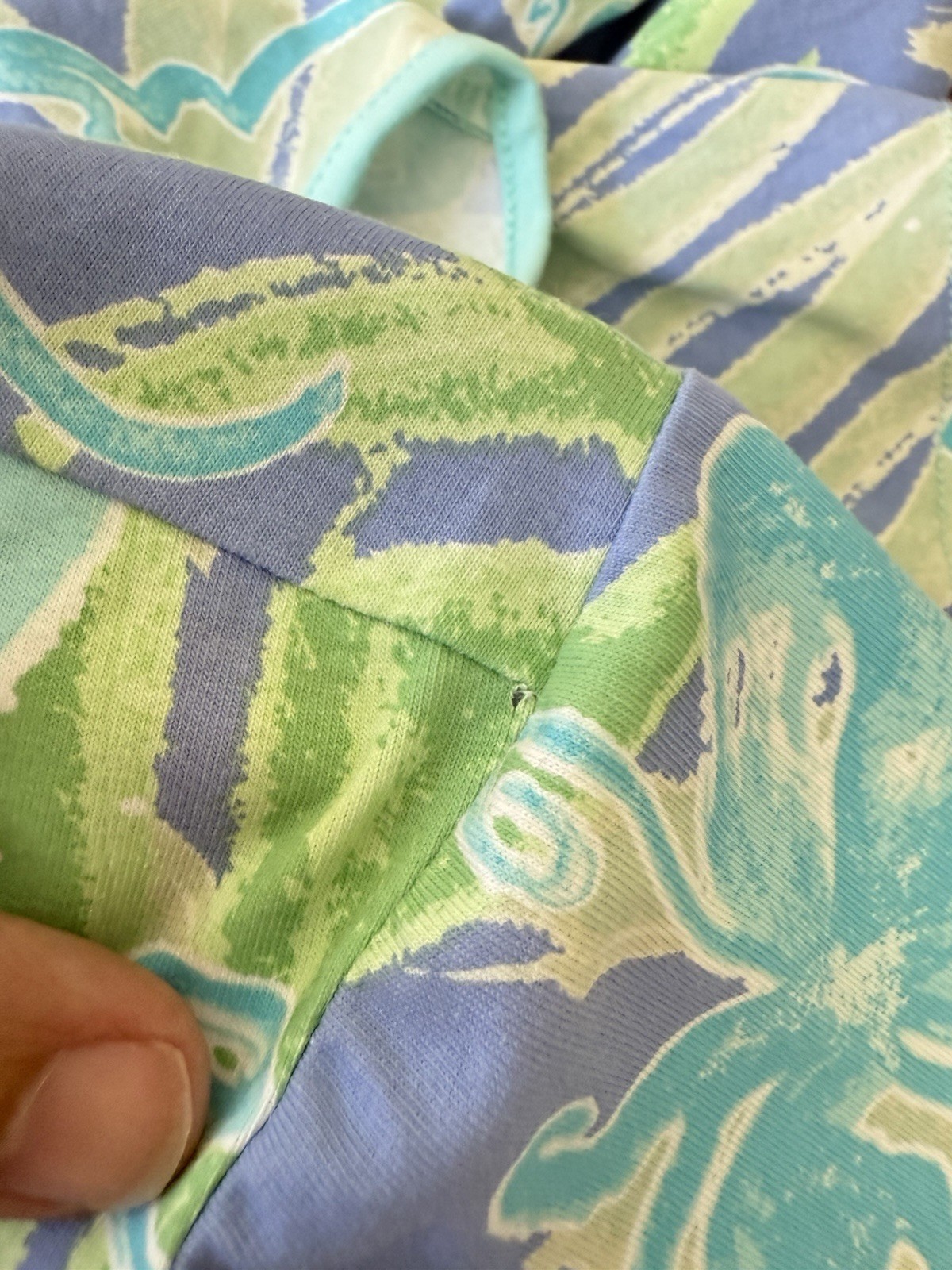 Ana Clare T Shirt Dress L under Sea Horse Fish Octopus Lavender Coastal Pockets