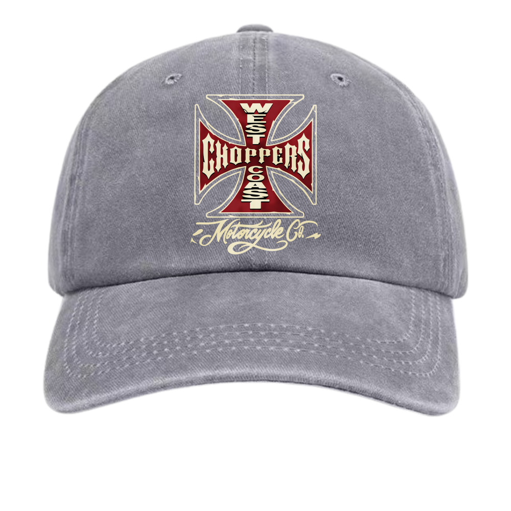 West Coast Choppers Motorcycle Dad Hat – Vintage Washed Biker Cap, 7 Colors