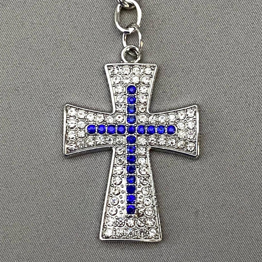 NEW CROSS KEY CHAIN CRYSTALS SELECT COLOR FREE USA SHIPPING
