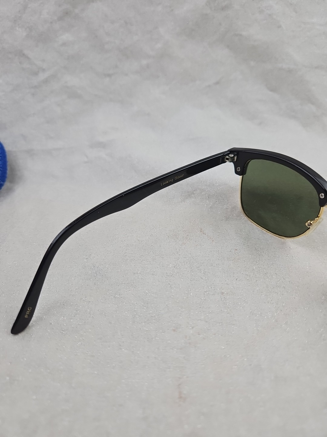Mechaly MESC01 Classic Club Master Style Square Sunglasses, Black/Gold