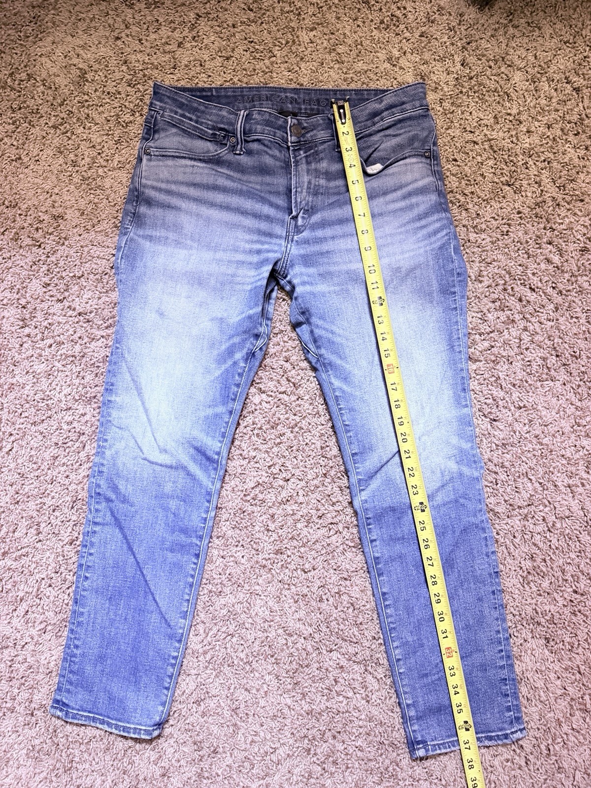 American Eagle AirFlex+ Stretch Skinny Jeans Blue Light Wash 5-Pocket Denim