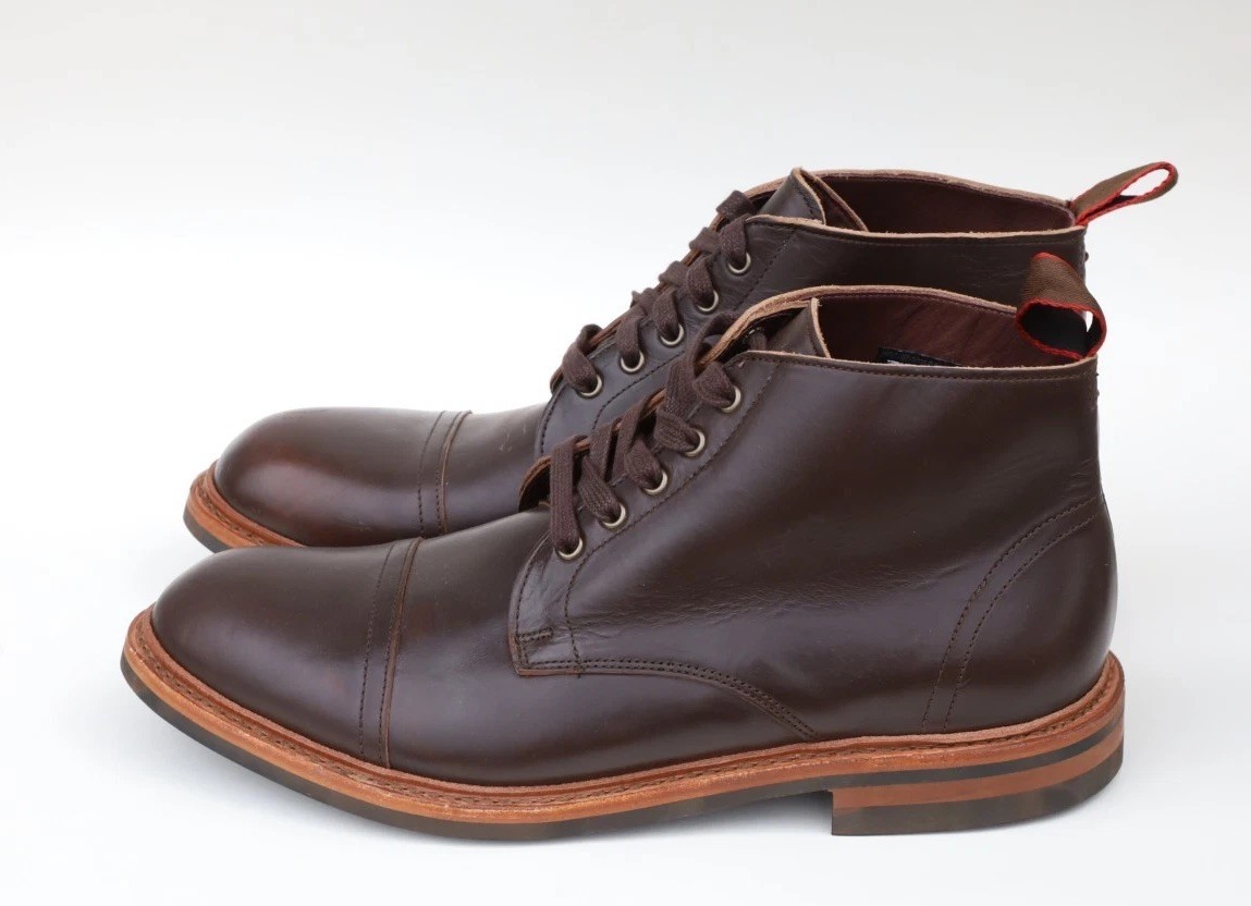 Allen Edmonds Patton Cap Toe Weatherproof Boots Size 11.5 in Brown Leather