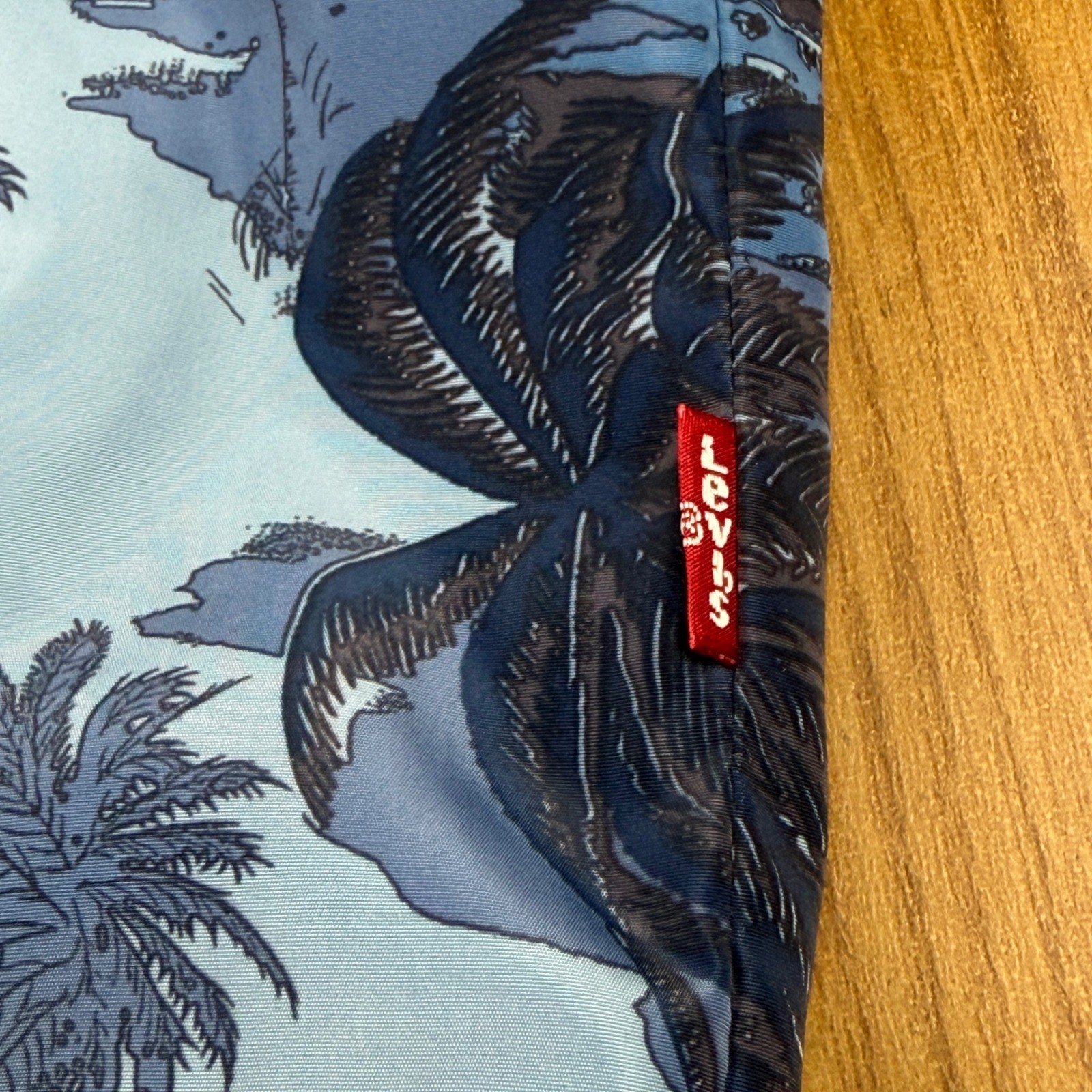 Levi’s Pullover Anorak Jacket Hooded Palm Print Blue XL