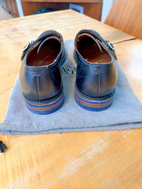 Allen Edmonds St. Johns Double Monk Strap – Black w/Blue Dianite Sole