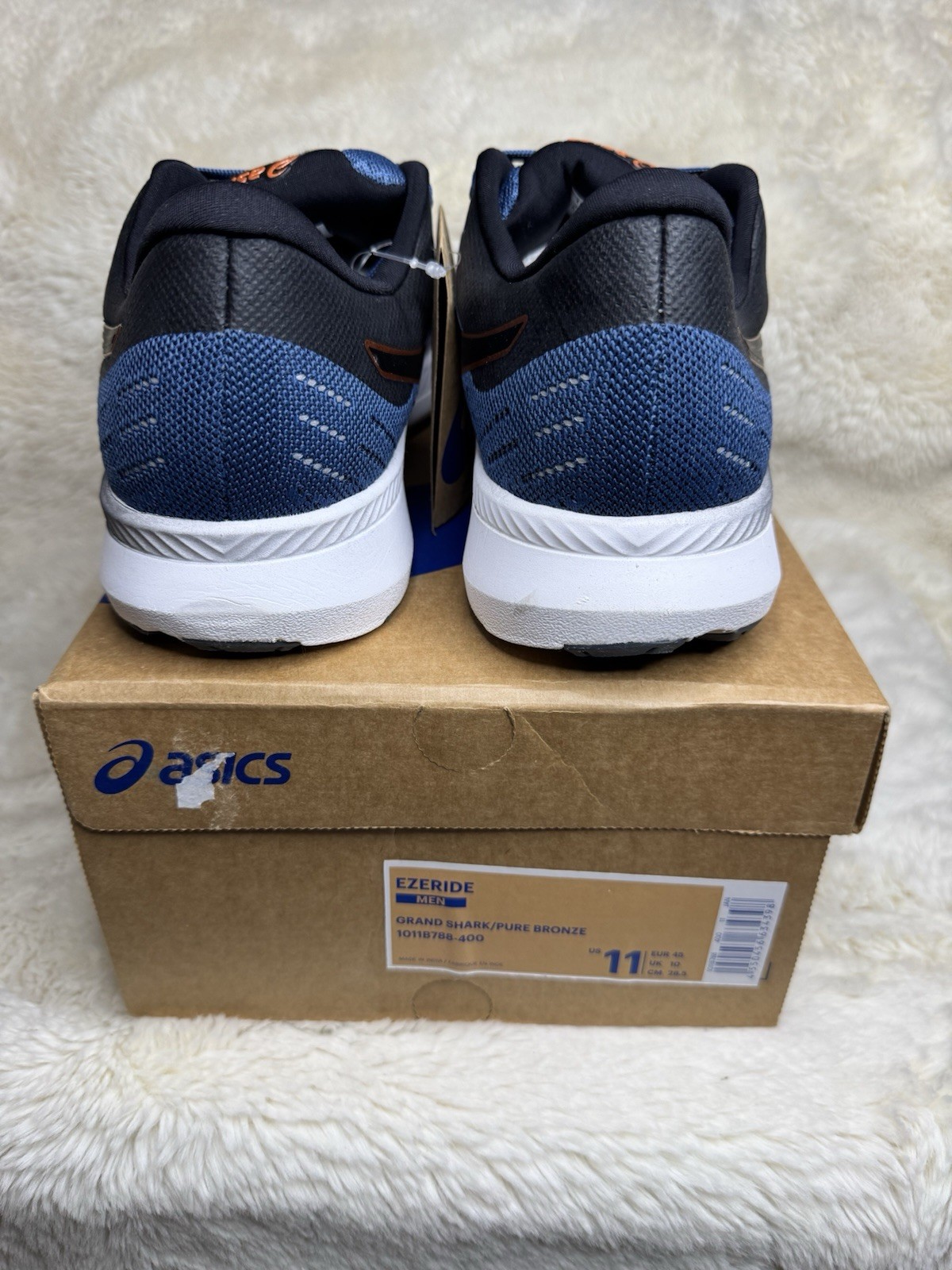 ASICS Ezeride 1011B788-400 Blue Black White Low Top Lace Up Sneaker Men