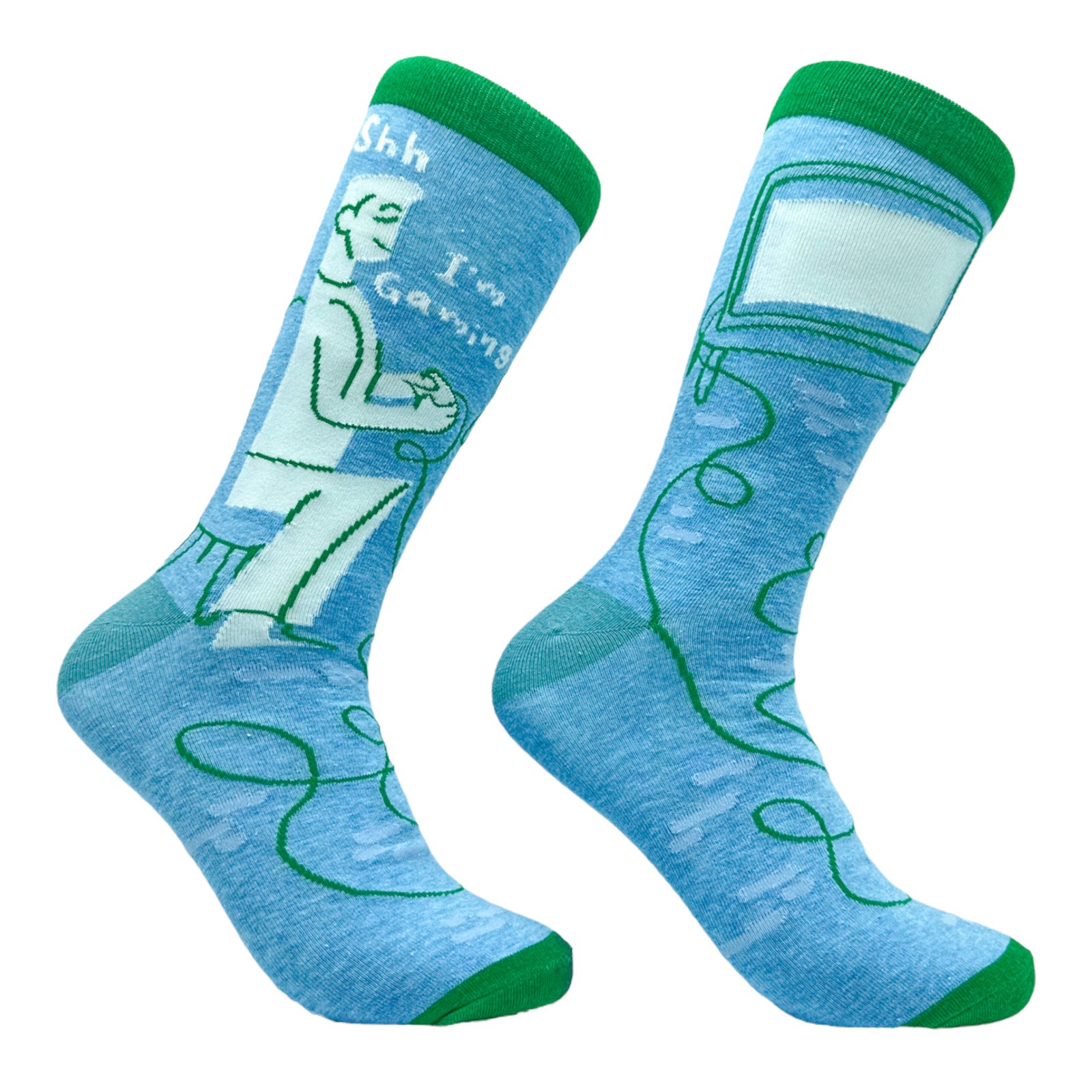 Men’s Shh Im Gaming Socks Funny Be Quiet Gamer Video Games Lover Footwear