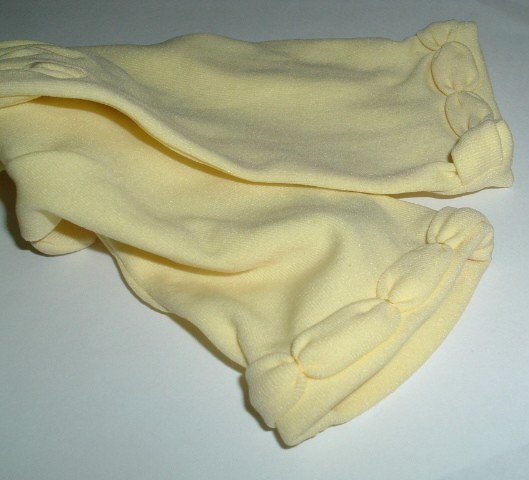 Vintage Retro Ladies Lemon Yellow Nylon Short Gloves Fits All