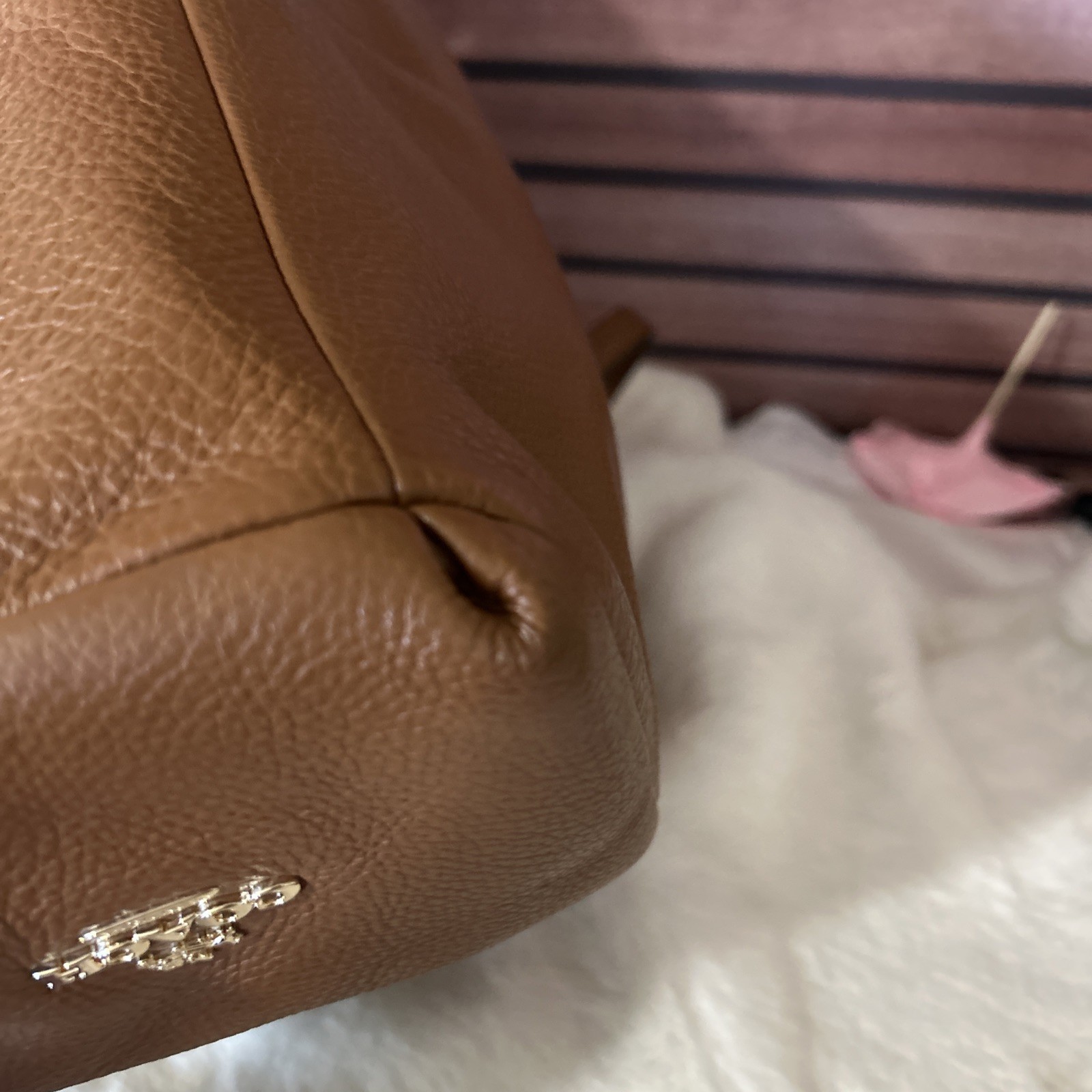 Coach Madison Phoebe 26224 Brown Pebbled Leather Hobo Shoulder Bag Purse