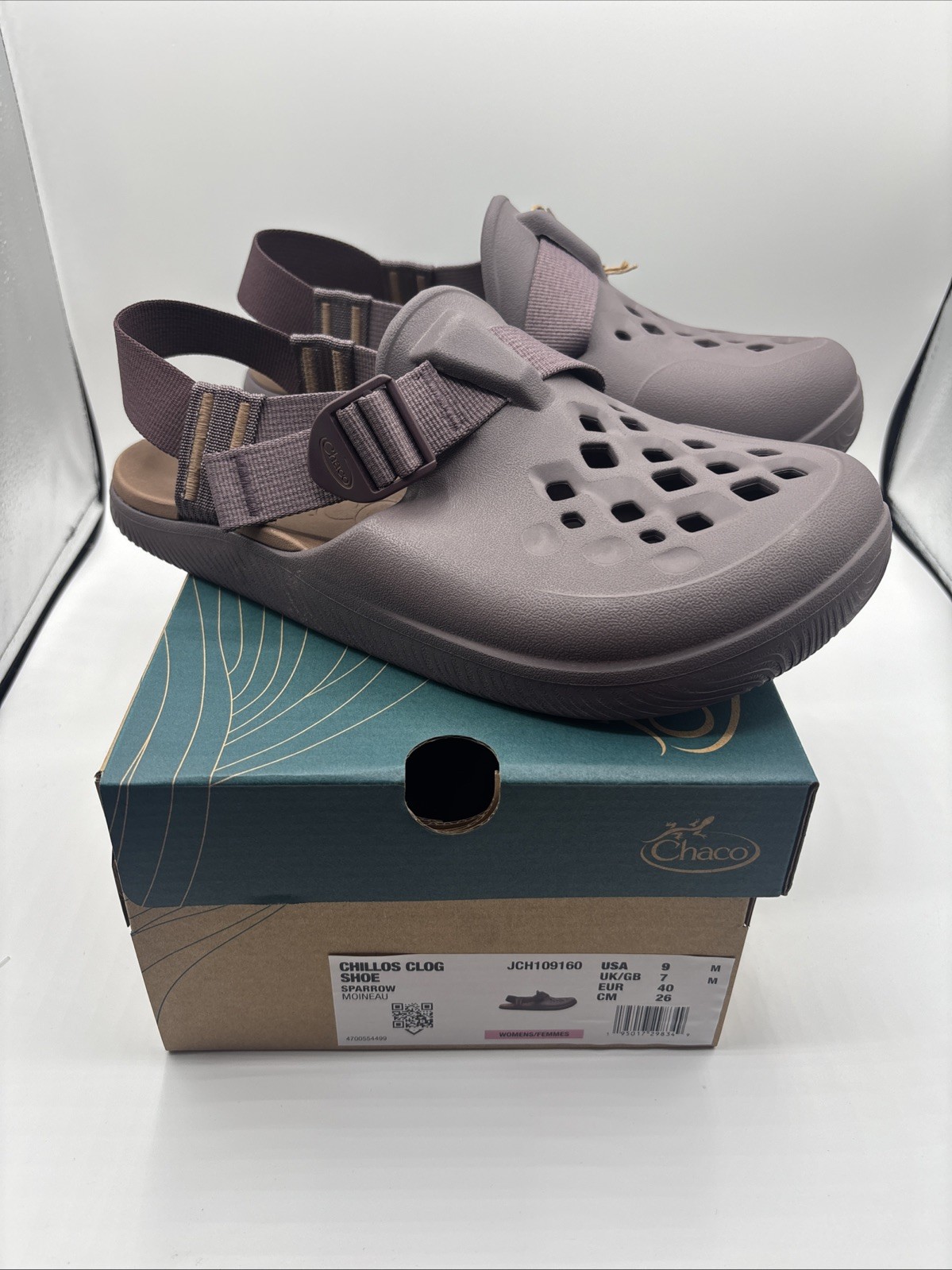 Chaco Chillos Clog Slip On Shoe Sparrow Brown (Purple) Women’s Size 9 New