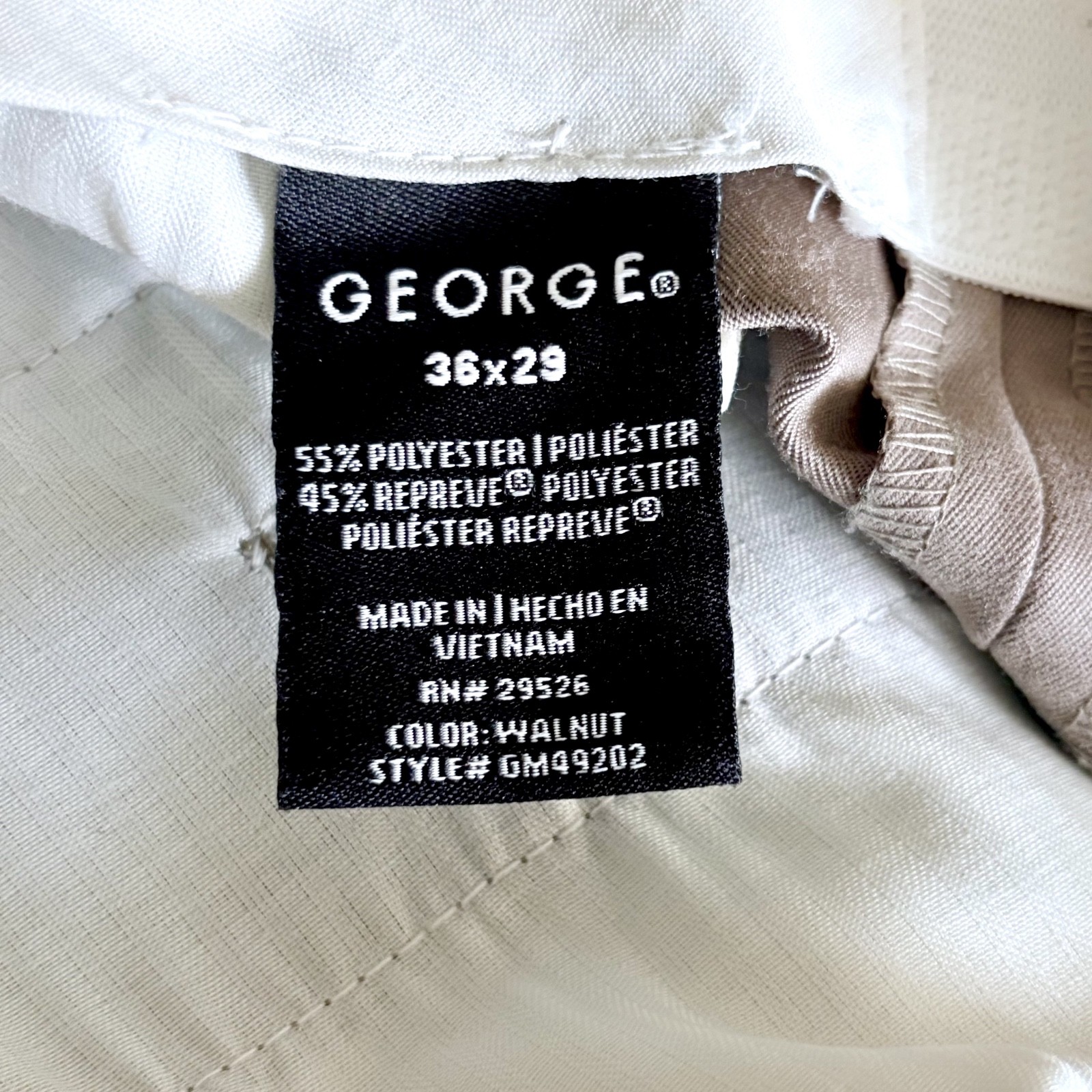 EUC GEORGE Regular Men’s 36×29 Pants Dress Pants Khaki Walnut 34 in Relaxed