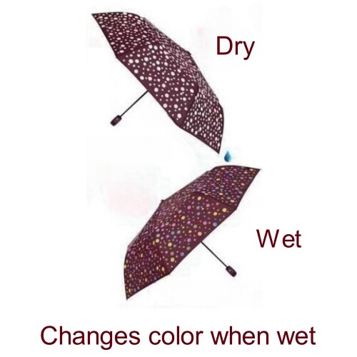 Windproof Travel Rain Umbrellas Color Changing Umbrellas Portable & Automatic