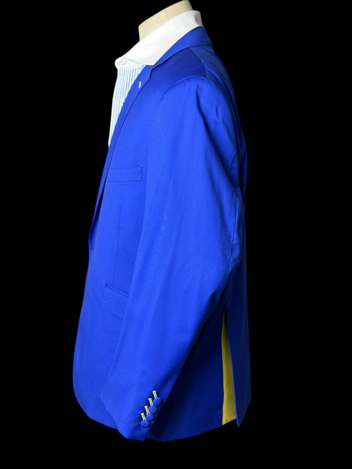 Bespoke Scabal Electric Blue Suit 44S / W40S Super 100’s Yellow Lining V.G.C