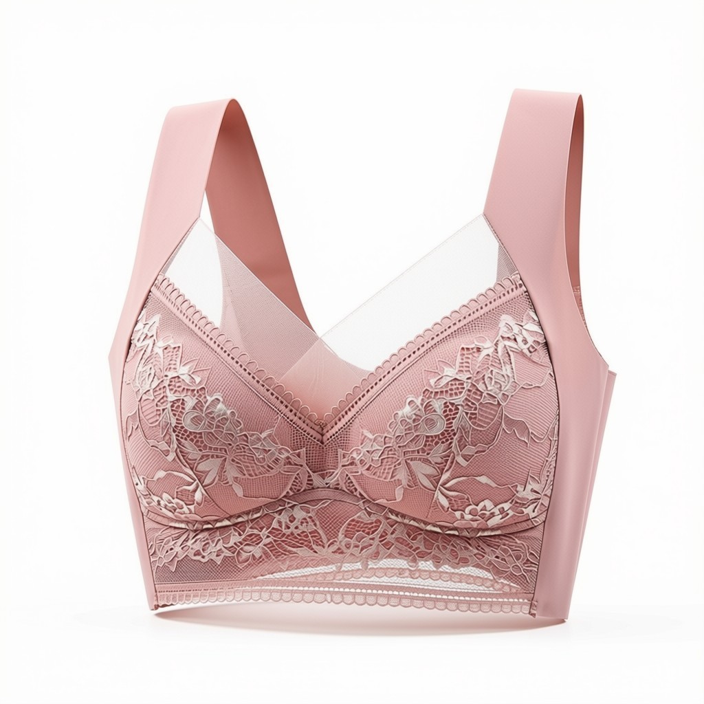 Women’s Plus Size Lace Wire Free Padded Seamless Comfort Bra Vest Soft Bralette