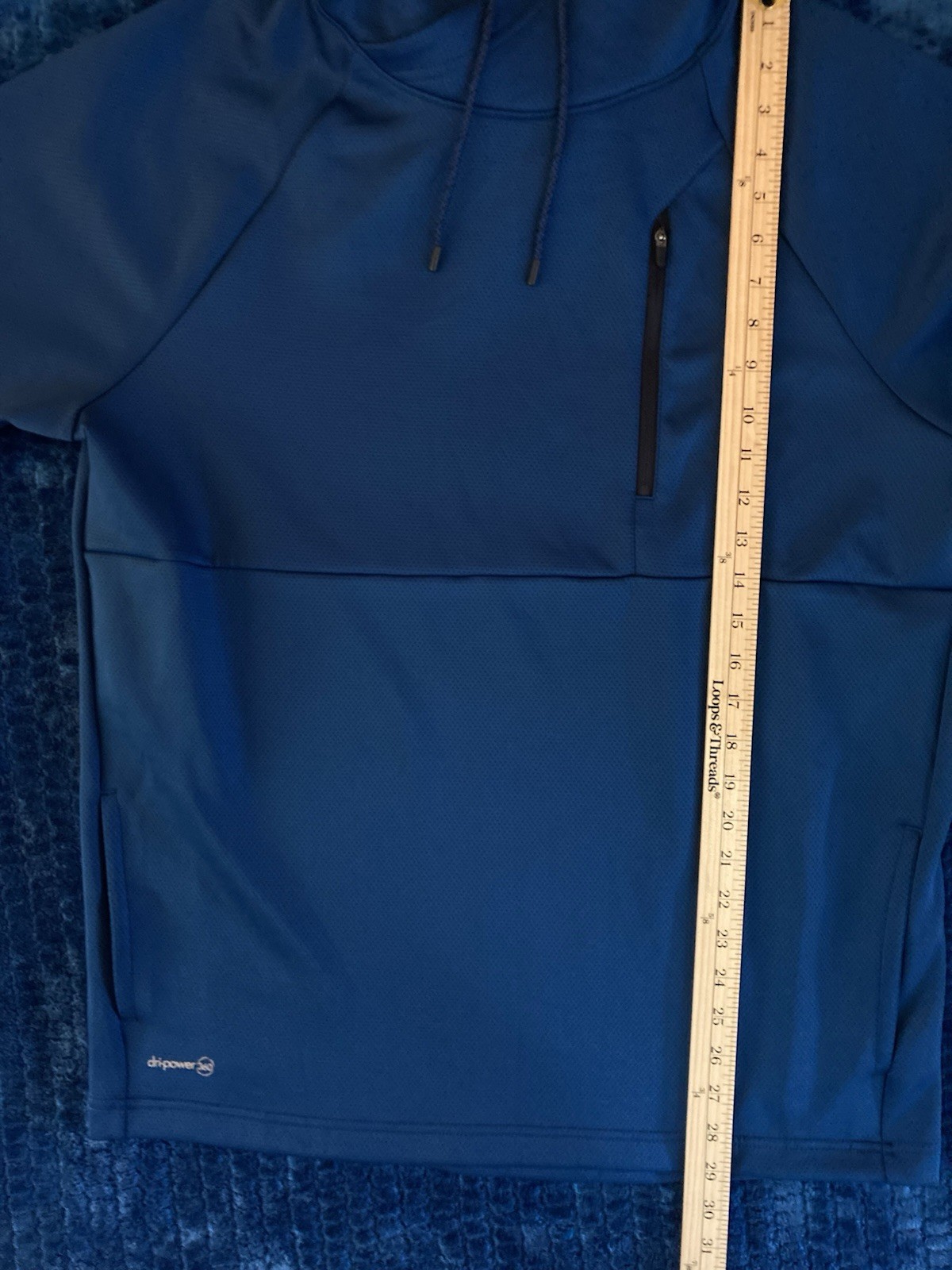 Russell Thermaforce Flex Dri-Power 360 Men’s Blue Hoodie Size Medium (38-40)
