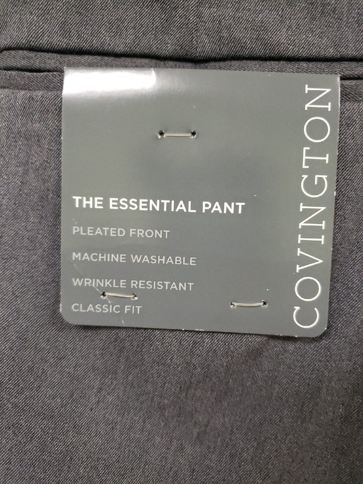 Covington Mens Classic Fit Gray Dress Pants Pleated With Cuffs Sz 30×30 NWT
