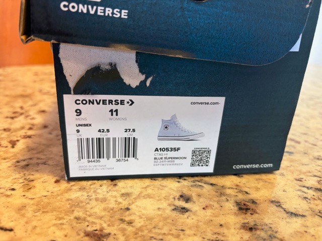 New Converse CTAS Hi-Top Sneakers Blue Supermoon, A10535F, Men’s sz 9.0/EUR 42.5