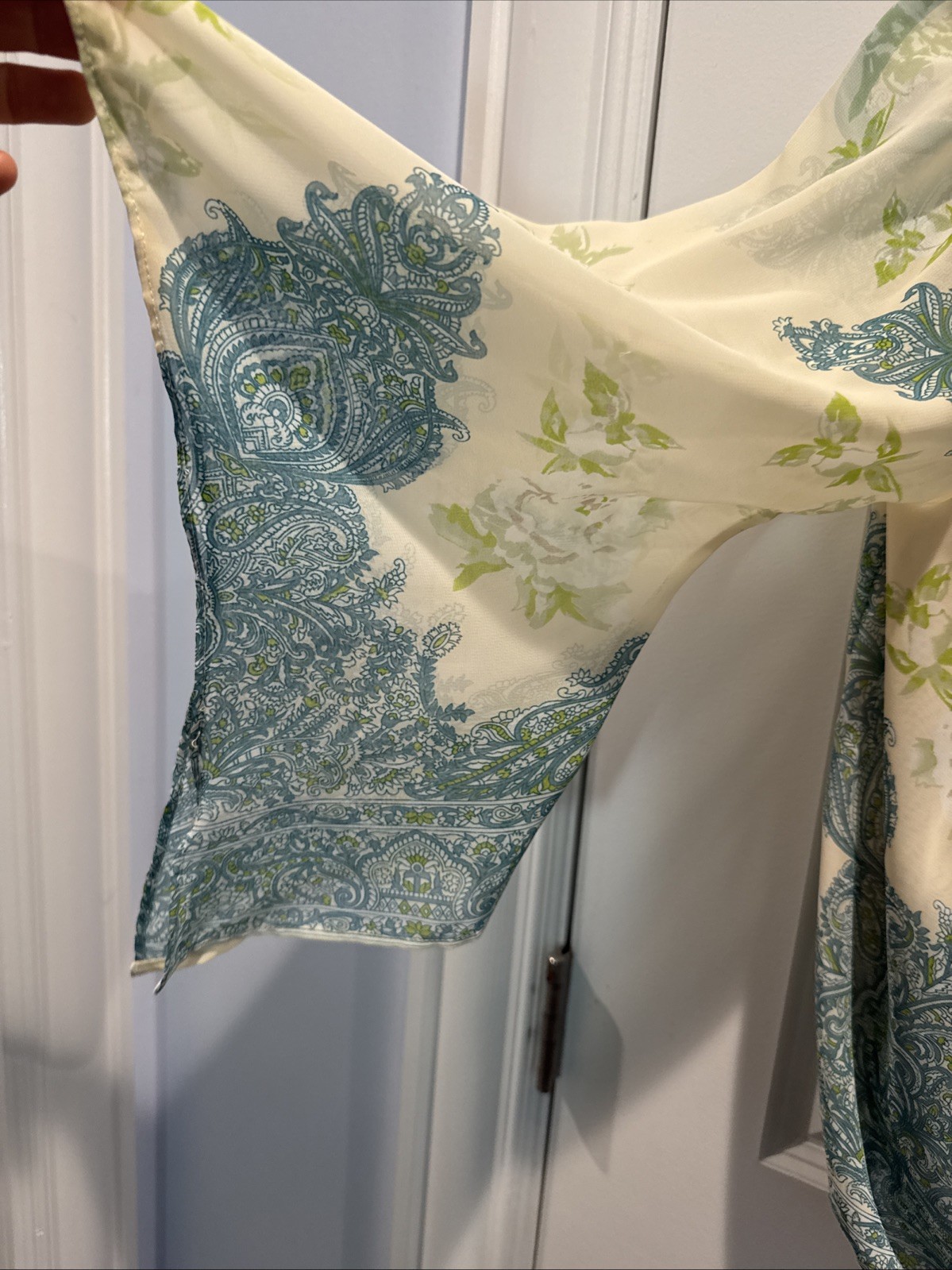 SOHO Jeans Boho Peasant Blouse Paisley Off Shoulder Batwing Lined Women’s S