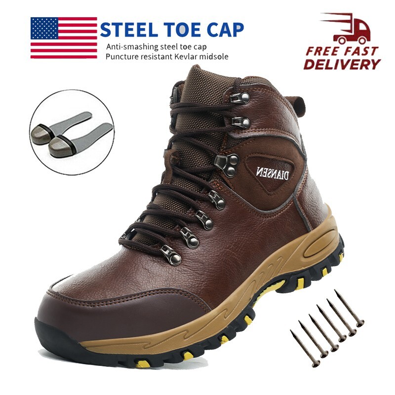 Indestructible Mens Work Boots Steel Toe Safety Shoes Waterproof Non Slip Boots