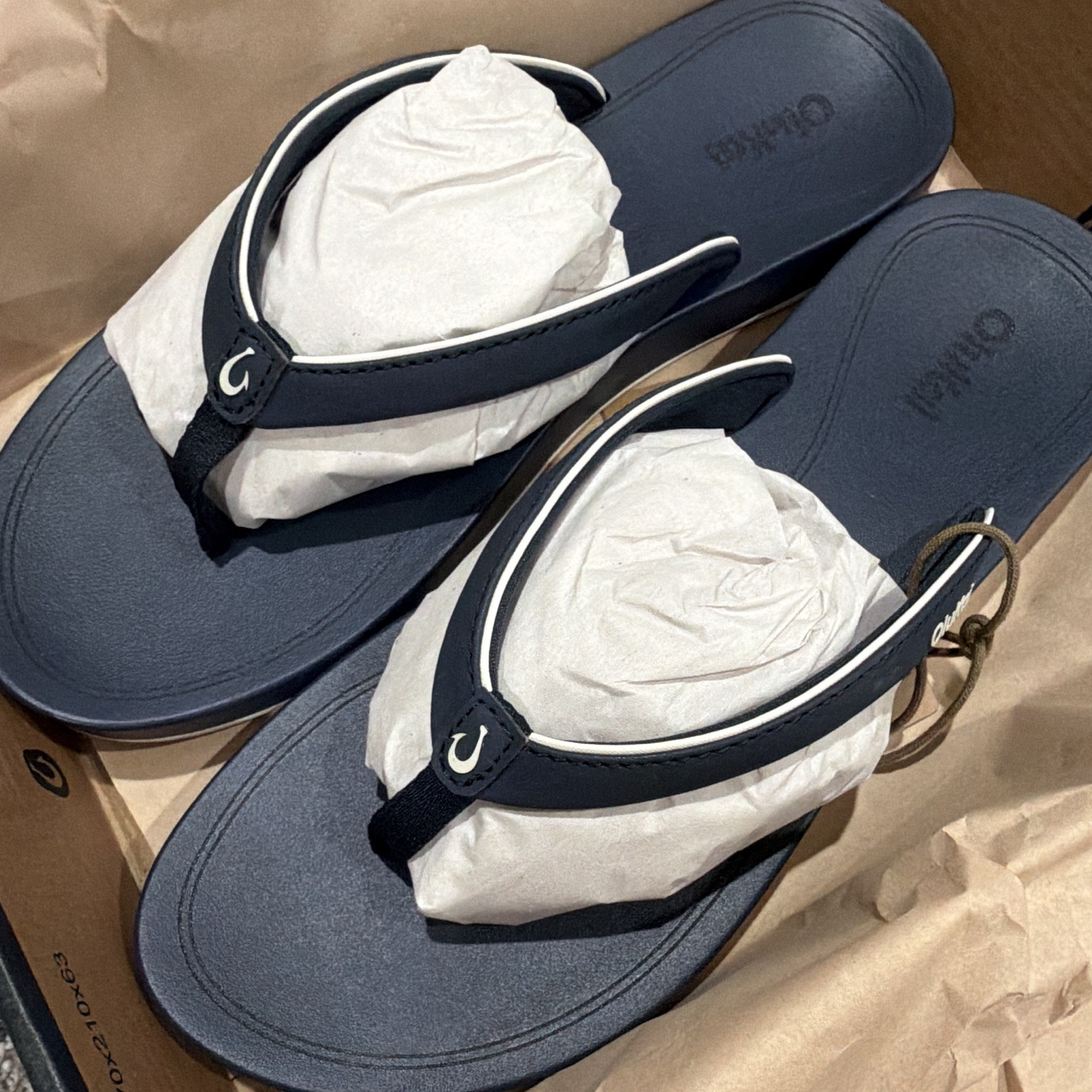 OluKai Women’s Thong Sandals Blue Slip On Synthetic/Rubber US 8 EU 38