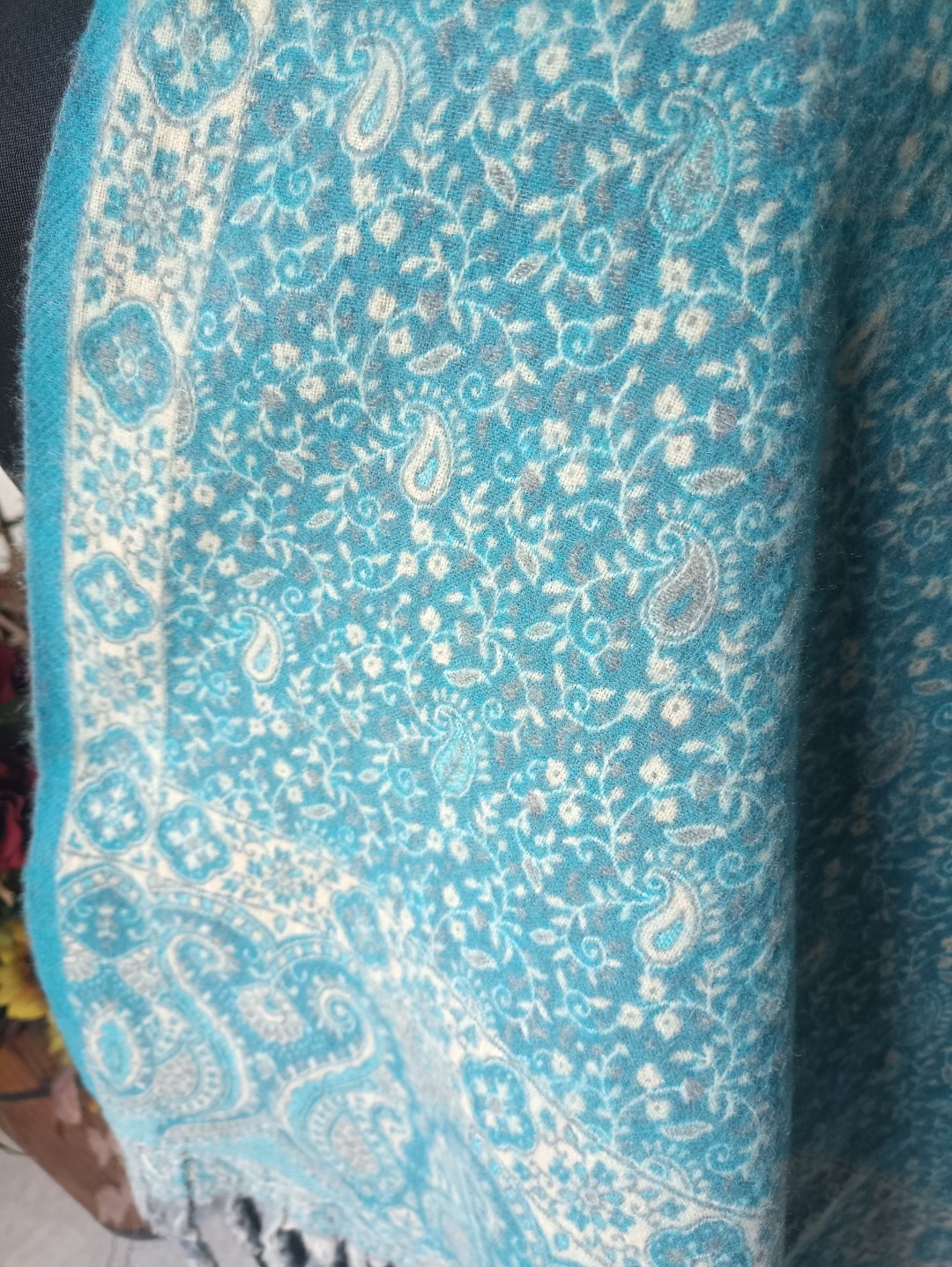 THICK WARM gift yak wool shawl handmade Reversible Yoga Throw meditation Blanket