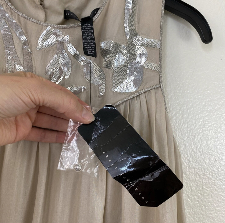 Robert Rodriguez Sequin Shift Dress Ecru 4