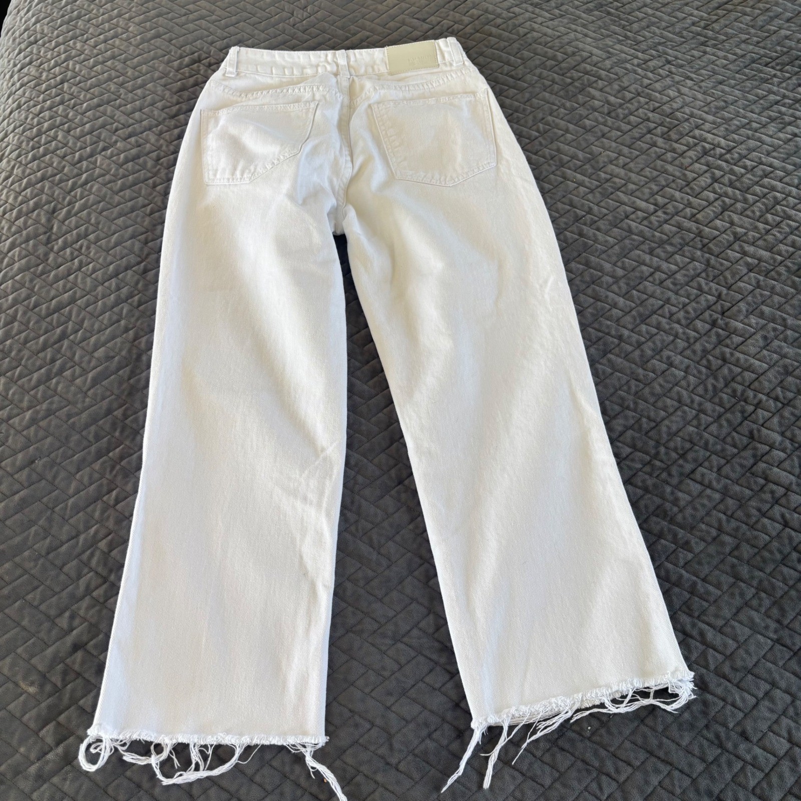 Blue Savvy Denim high waisted Straight Leg Distressed Raw Hem Jeans Size 5/27