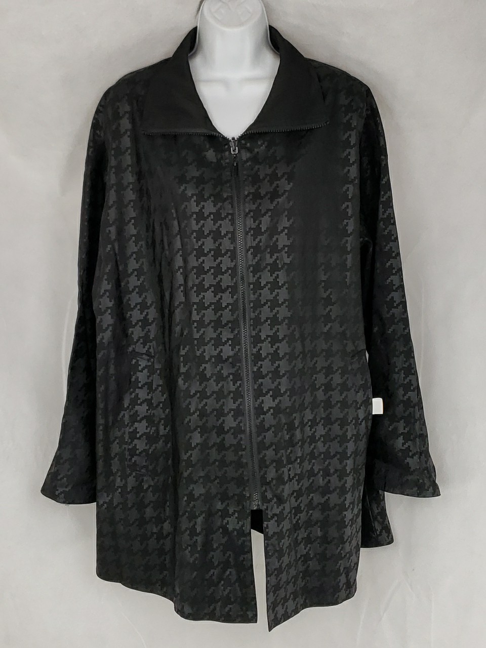 Mycra Pac NOW Reversible Jacket Black Sz 2 M/L Zip Nylon/Poly Houndstooth