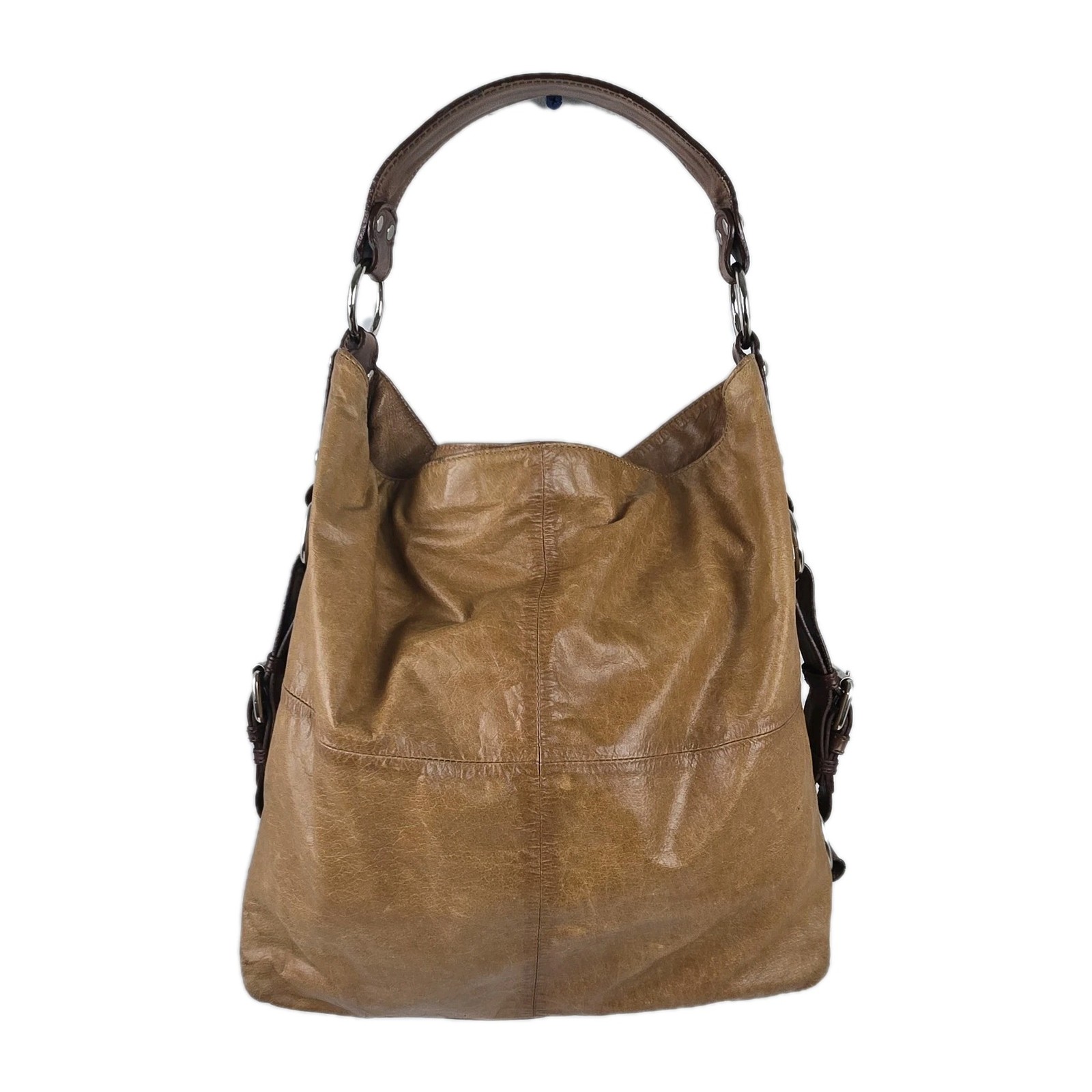 TANO Original Boogie Bucket Bag Camel Brown w Dark Brown Leather Straps READ
