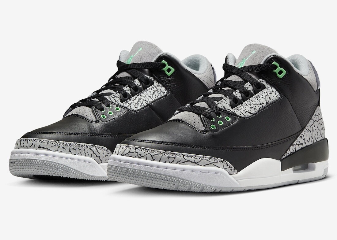 Nike Air Jordan III 3 Retro Green Glow Black Grey CT8532-031 Men’s