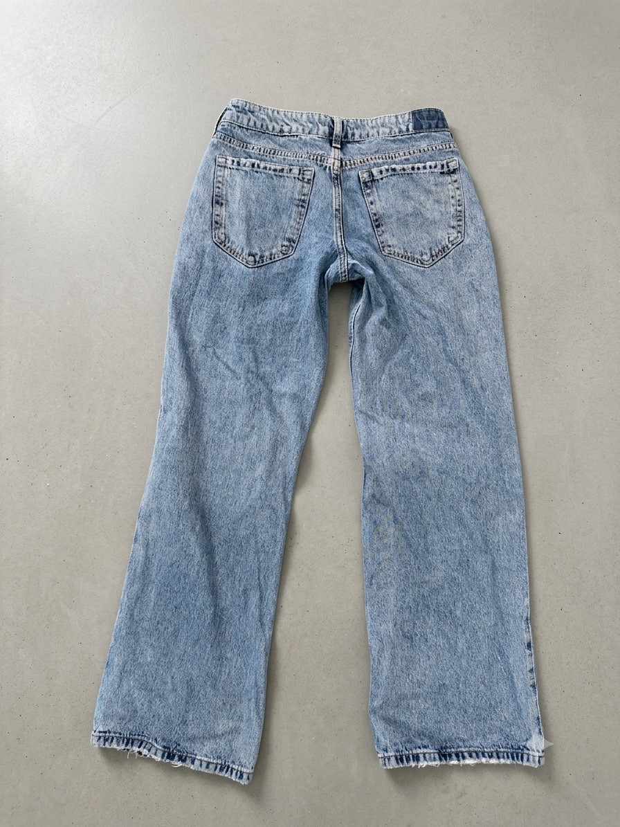 Hollister Low Rise Baggy Jeans W26 Regular Light Wash Wide Leg Y2K Denim