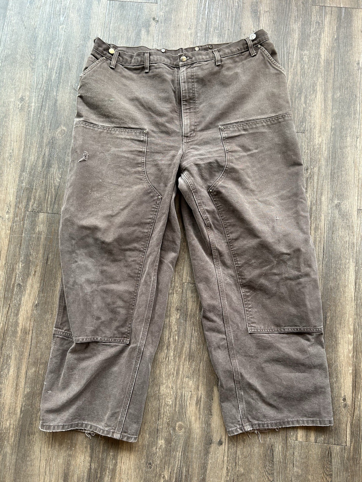 Carhartt B136-DKB Double Knee Pants Loose OG Fit Size 38×32 Brown Canvas Work