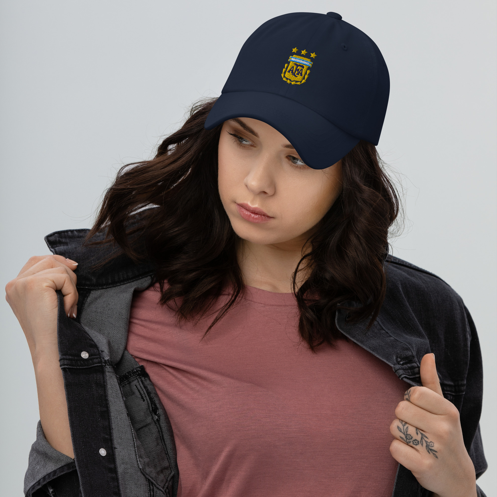 Argentina World Cup Futbol Champion Embroidered Dad Hat Soccer Football Cap