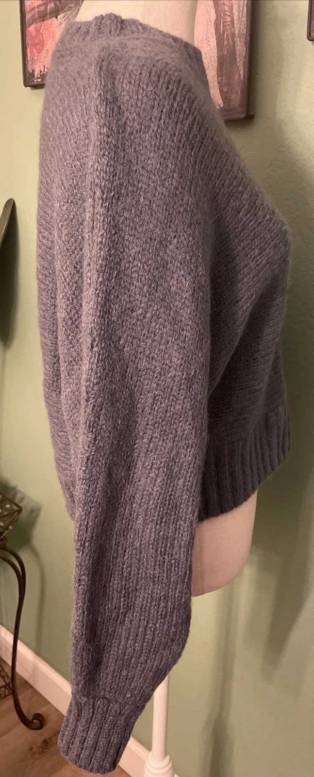 The Group Babaton Day Off Sweater Oversized Crewneck 100% Alpaca Blue XXS NWT